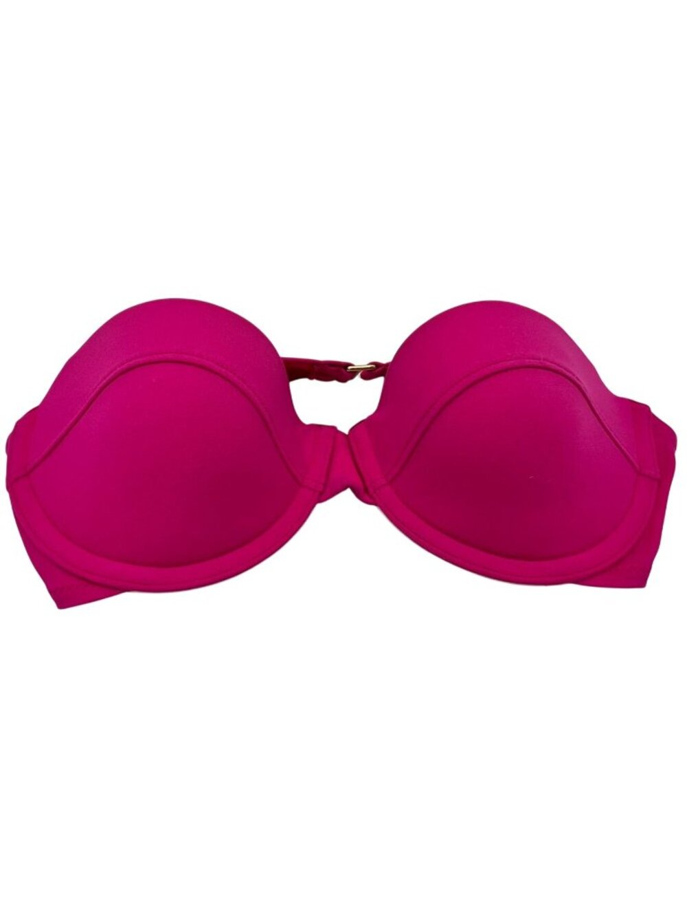 Victoria's Secret Women's Strapless Push-Up Bikini Top Size 34B Bright Pink